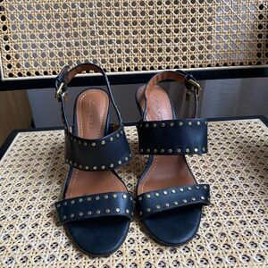 Coach Rylie Black and Gold Women's Sandals